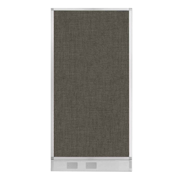 Hush Panel Configurable Cubicle Partition 3' x 6' Mocha Fabric W/ Cable Channel